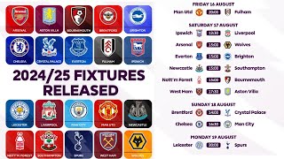 🚨Premier League 2024/25 fixtures announcement✅