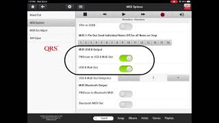 Turning on USB-B MIDI on QRSFinder App