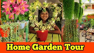 അതിമനോഹരമായ ഗാർഡൻ ടൂർ||Beautiful and Creative Garden Tour in India||Best Air purifing plant||salu