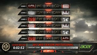 MSI 2017 Day 4 Highlights - WE vs G2, TSM vs GAM, FW vs SKT, G2 vs GAM, TSM vs SKT, FW vs WE