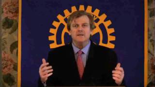 Patrick Byrne addressing the Rotary Club of Oklahoma City