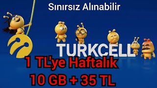 1 TL'ye Haftalık 10GB + 35 TL Turkcell Şok Kampanya Bedava İnternet