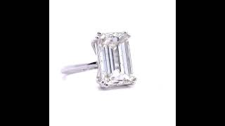 NEW! Large 10 Carat Emerald Cut Diamond Solitaire Ring in 14k White Gold