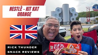 Americans Try British Kit Kat | 🇬🇧 Kit Kat Orange | Snack Review