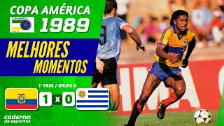 EQUADOR 1 X 0 URUGUAI - PRIMEIRA FASE COPA AMÉRICA 1989 - MELHORES MOMENTOS