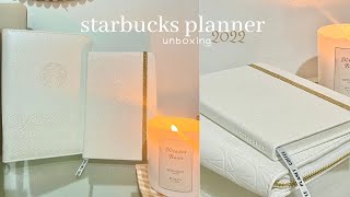 Aesthetic Unboxing | Starbucks 2022 Planner White ✨🤍 | asmr, silent vlog | L A O