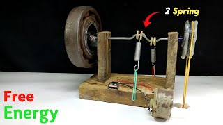 Build Flywheel Spring Machine Make Electricity | Free Energy Generator