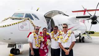 Bénédiction de l'ATR 72-600 d'Air Tahiti "TAPUATA" à Rurutu - 22/11/17