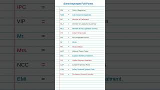 Full form of DM, MLA, UPI, IFSC, EMI, VIP, PAN, CSP, PAN card #fullform #knowledge #gk #shorts