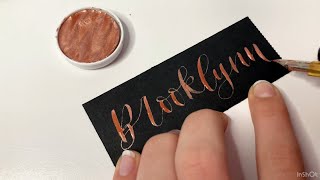 Real time pointed pen metallic calligraphy! Day 22