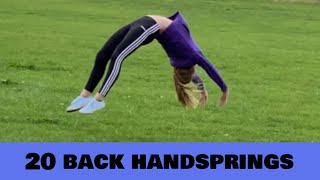 20 BACK HANDSPRINGS IN A ROW BY A 12 YEAR OLD | Personal record