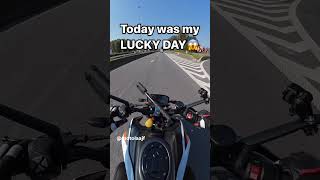 TIMES WHEN BIKERS HAD LUCK ON THEIR SIDE! #lucky #biker #motorcycle #fyp #shorts