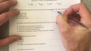 Multiple Choice - Year 11 - Atomic Structure Test Walkthrough