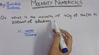 Molarity Numericals | Easy Method