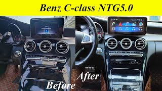 Installation:Benz C-class 2017 year NTG5.0+10.25inch Car Stereo With Blue-ray Screen