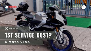 YAMAHA R15M FIRST SERVICE ✔️ | COST, CHANGES MADE ? COMPLETE SERVICE VIDEO | VLOG :08