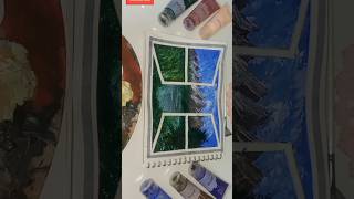 Beautiful scenery painting || Acrylic painting || easy painting technique #subscribe #acylic#nature