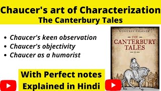 Chaucer's art of characterization in General Prologue The Canterbury Tales in Hindi |