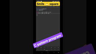 C Pattern program to print WhatsApp emoji 😀 In square || C Smile face emoji program #short #shorts