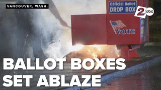 2 ballot boxes set on fire destroy hundreds of ballots