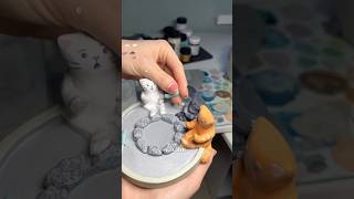 2 часть | 🐱 процесс покраски подсвечника из глины #ladoll #airdryclay #airdryclayideas #diy