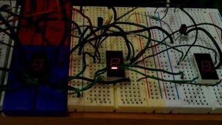 Raspberry Pi: Light 4 digits of 7-segment LED one segment at a time (28 LEDs total)