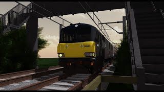 Caledonian Sleeper passing by in Trainspotting Simulator