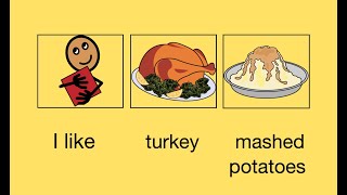 Thanksgiving FOOD song for kids (AAC Core words): I, LIKE, EAT, FAMILY, THANK YOU #thanksgivingsong