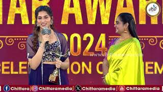 Aradhana Ram Award Winning Speech | Chittara Star Awards 2024 | CSA2024 | Kaatera | DBoss