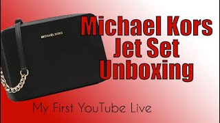 Michael Kors Jet Set Large Purse Unboxing | My First YouTube Live Stream!