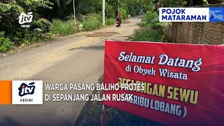 TRENGGALEK - Warga Pasang Baliho Protes Di Sepanjang Jalan Rusak