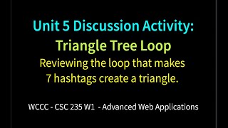 Unit 5 Discussion Activity: Triangle Hashtag Loop