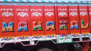 Mahakal writing and design with bs6 truck ||Truck writing