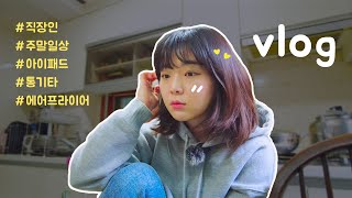 [Eng | VLOG] 직장인 브이로그 | 출퇴근 일상 | 집콕 주말 | 에어메이드 에어프라이어 | 통기타 | 아이패드 활용법 | 공부하는 직장인 | (배떡, 와플, 콤부차 중독)