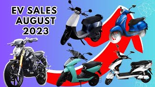 EV sales August 2023 || सबसे आगे कौन🤔 || Ola Ather Bajaj Chetak TVS iqube kinetic electric 😻