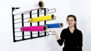 Vinyl Roll Wall Mount Storage Rack -20 Rolls