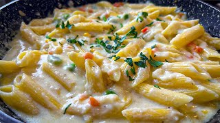 💯Homemade recipe for pasta with an extremely delicate creamy sauce and vegetables. Simple and fast!