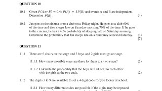 Probability Exam question's part 2