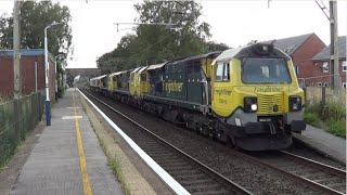 Class 70/66 5 loco convoy at Chelford 25th July 2021