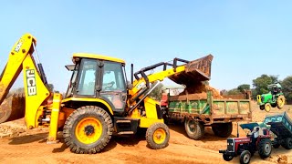 JCB 3dx Xpert Backhoe Loading Mud Trolly | New Holland 3630| John Deere Tractor | Massey 241 Tractor