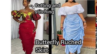 How to cut and sew a butterfly ruched skirt