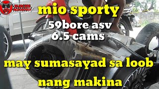 mio sporty 6.5 cams at 59bore pero may sayad sa makina