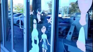 2016 Halloween Window Painting with artist Maria Burgess