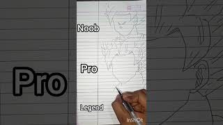 noob vs pro vs legend draw of goku ssj2 #like and #subscribe