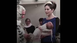 The moment of the christening of Prince Vincent and Princess Josephine Of Denmark They Twins