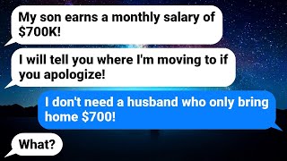 Following my husband's move to my MIL's place, I talked to her about his salary.