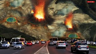 US panic: 1 hour before sunset, Yellowstone erupted, as the earth rose, rumbling across the land