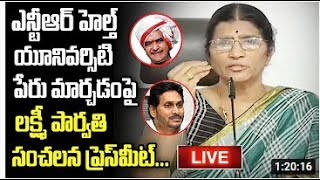 Party General Secretary & Telugu Academy Chairperson Smt. N. Lakshmi Parvathi press meet