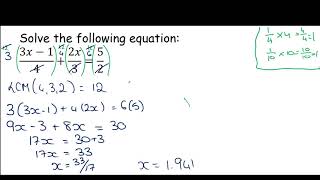 Transition Year Algebra Revision Module - Solving Equations