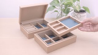 [DIY | Cardboard Crafts] How to make a jewelry box (stackable, lid stay)